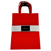 12pc Kraft Paper bags with twisted paper handle Size : 26x21x11cm Maroon - Willow